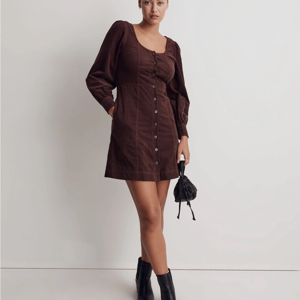 Madewell Brown Long Sleeve Dress